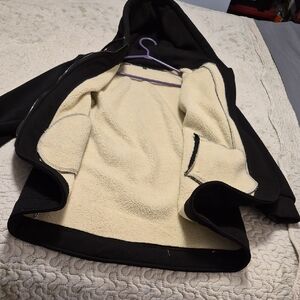 Black and Cream Hooded Jacket